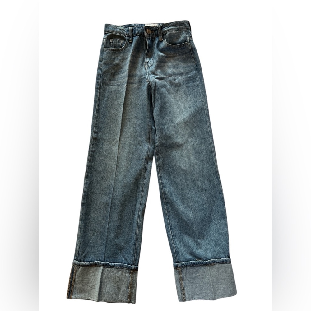 Gogo Jeans Size 00 Wide Leg Cuffed Jeans | High Rise | Vintage-Inspired Denim